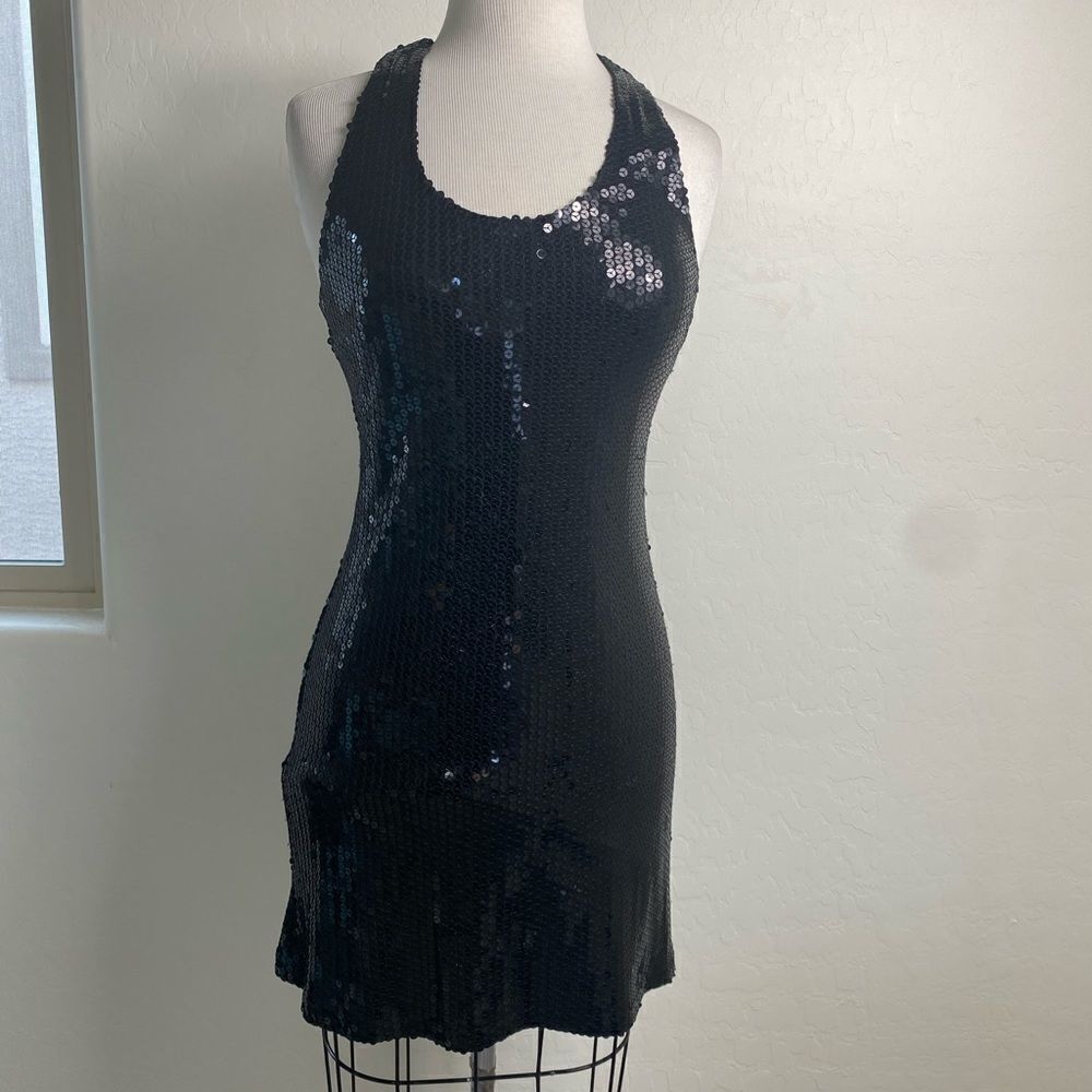 Little black sequins dress mini sleeveless party